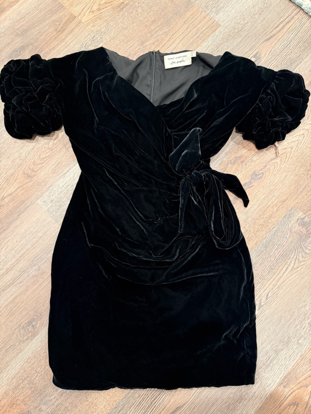 Free People Elegant Black Velvet Dress